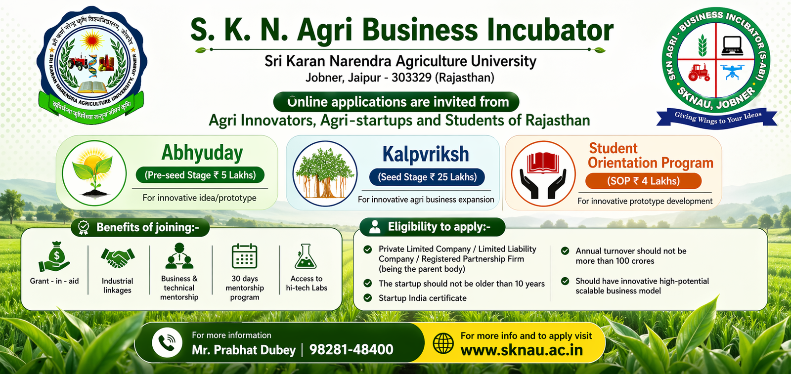 S-ABI Programmes Flyer – SKN Agri Business Incubator